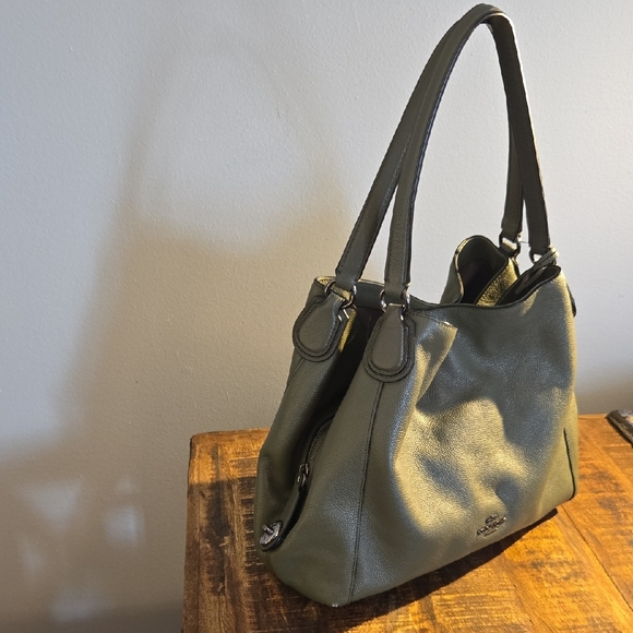 Coach Sage Green Leather Shoulder Bag - Picture 2 of 9